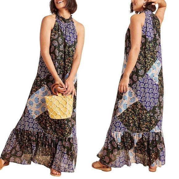 MAEVE x ANTHROPOLOGIE Katrina Patchwork Boho Maxi Dress - Picture 2 of 11